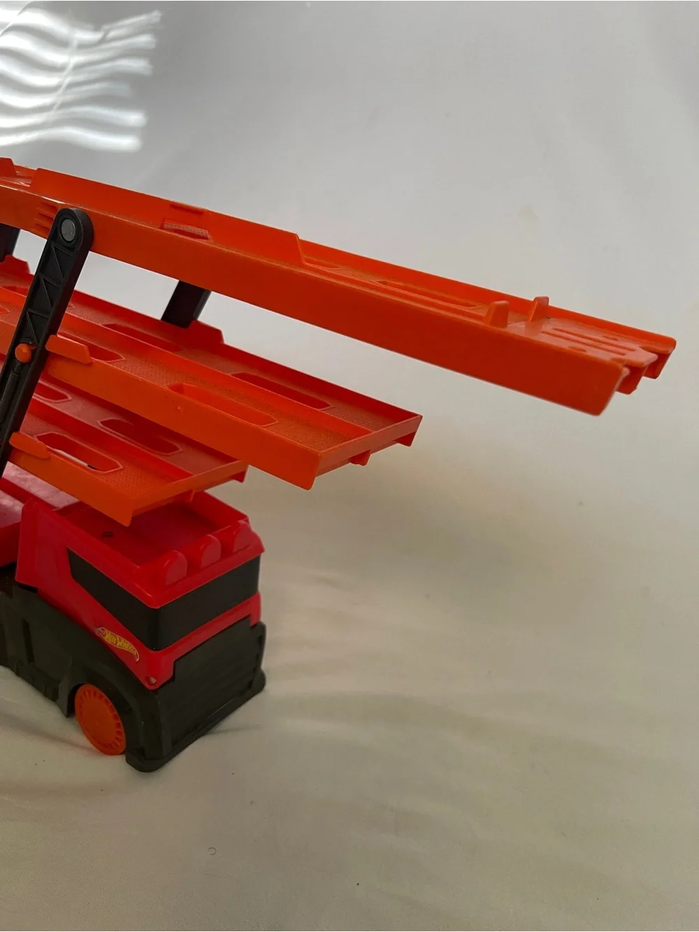 Red & Orange Car Carrier Semi Truck Toy | 3 Levels | Hot Wheels